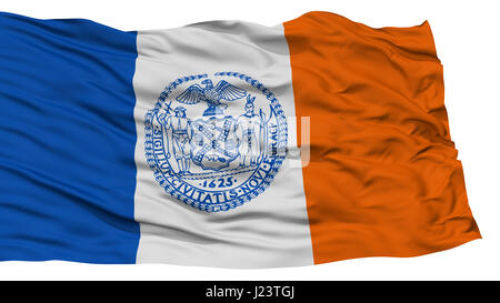 New York City isolés de la ville, drapeau de l'État de New York, agitant sur fond blanc, haute résolution Banque D'Images