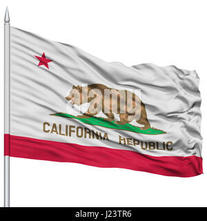 Californie isolés drapeau sur mât, USA state Banque D'Images