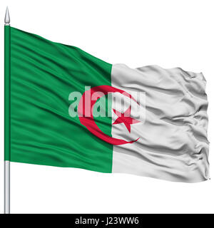 L'Algérie drapeau sur mât Banque D'Images