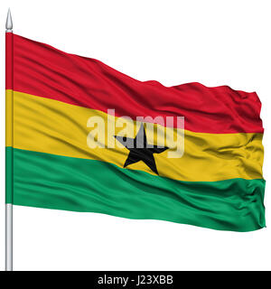 Ghana drapeau sur mât Banque D'Images