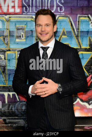 Chris Pratt participant à la première européenne de gardiens de la Galaxie Vol. 2 tenue à l'Eventim Apollo, Londres. Banque D'Images