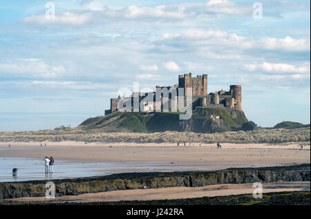 Château de Bamburgh Northumberland, Angleterre, Grande-Bretagne, Royaume-Uni Banque D'Images