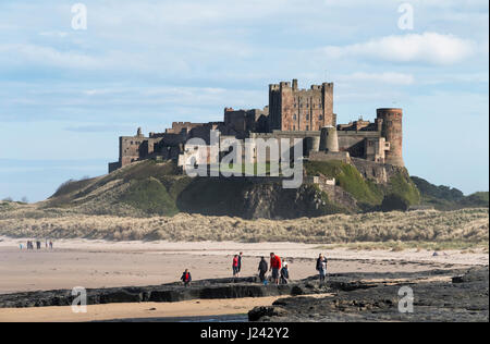 Château de Bamburgh Northumberland, Angleterre, Grande-Bretagne, Royaume-Uni Banque D'Images