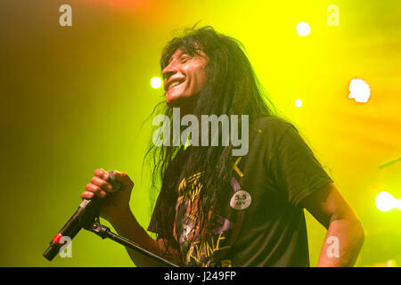 San Francisco, USA. Apr 23, 2017. Joey Belladonna d'Anthrax effectue au Fillmore le 23 avril 2017 à San Francisco, Californie. Crédit : l'accès Photo/Alamy Live News Banque D'Images