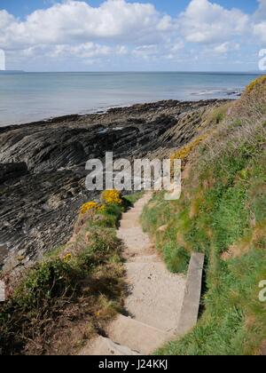 Point bouffants, Devon, UK. 25 avril 2017. Éclaircies à Baggy Point près de Croyde. Credit : DTNews/Alamy vivre Banque D'Images