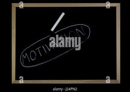 Motivation mot écrit sur un tableau noir à la craie Banque D'Images