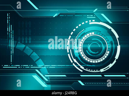 Résumé de la technologie numérique de l'image concept interface circuit avec plaque de métal sur fond de Microchip Banque D'Images