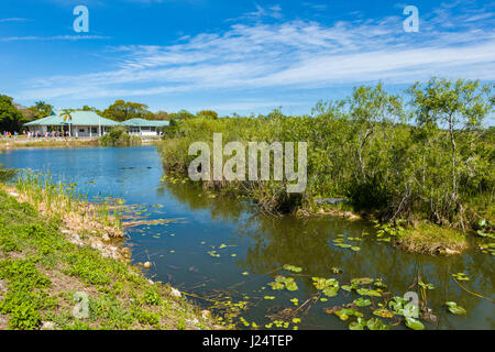 Centre de visiteurs à l'anhinga Trail populaire au Royal Palms Visitor Center dans le parc national des Everglades en Floride Banque D'Images