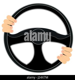 Le volant de la voiture Illustration de Vecteur