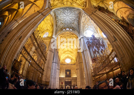 Intérieur de la Séville Catheral et La Giralda, l'UNESCO World Heritage Site, Séville, Andalousie, Espagne, Europe Banque D'Images