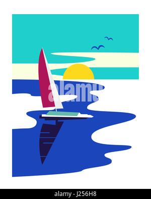 Yachting sport concept. Illustration de Vecteur