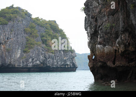 Voir rock islands à la célèbre baie d'Halong au Vietnam Banque D'Images