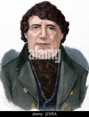 Daniel O'Connell (1775-1847). Leader politique irlandais. Portrait. La gravure. De couleur. Banque D'Images