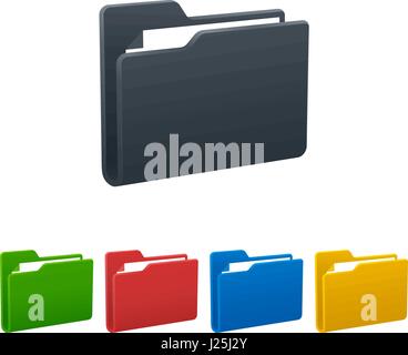 Conception de dossiers avec des documents sur fond blanc. Les icônes colorées isolé. Vector illustration. Illustration de Vecteur