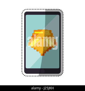 L'icône du jeu vidéo pixélisé Diamond vector illustration graphic design Banque D'Images