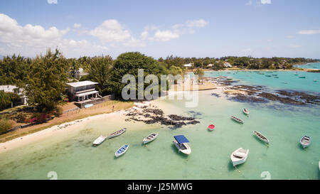 Vue aérienne : Pointe aux Roches, Maurice Banque D'Images