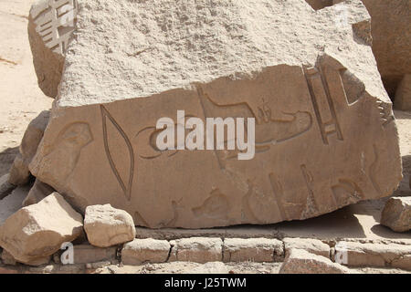 Sculpture d'un scarabée au Temple de Karnak Banque D'Images