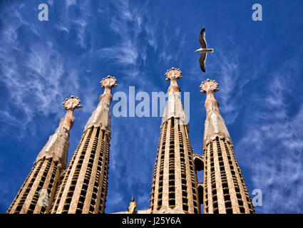 Flèches de la Basilique de la Sagrada Familia Banque D'Images