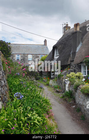 Cadgwith village sur la péninsule de Lizard. Cornwall. UK. Banque D'Images