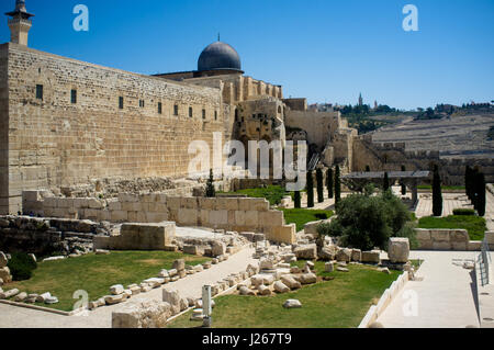 Ancienne ville, vue du périmètre des murs. Jérusalem, Israël. Banque D'Images