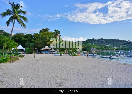 Avis de l'hôtel Westin Resort and Villas St John, a luxury resort hotel Situé sur Great Cruz Bay dans les îles Vierges américaines. Banque D'Images