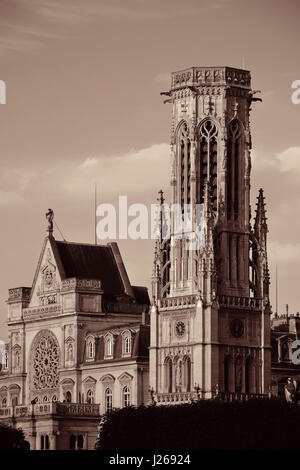 Église de Saint-Germain l'Auxerrois au coucher du soleil à Paris, France Banque D'Images