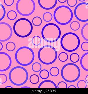 Motif transparent vecteur - cercles bleus sur fond rose Illustration de Vecteur