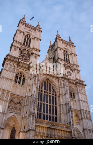 La façade occidentale de l'abbaye de Westminster, Londres, Angleterre, Royaume-Uni, Europe Banque D'Images