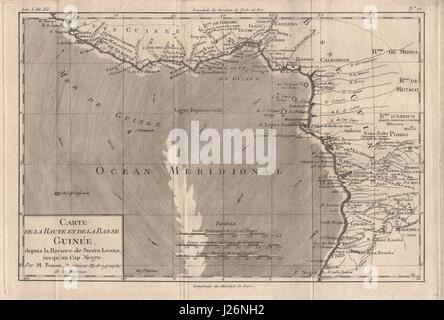 Carte de la Haute et de la Basse Guinée'. Golfe de Guinée en Afrique. BONNE CARTE 1780 Banque D'Images