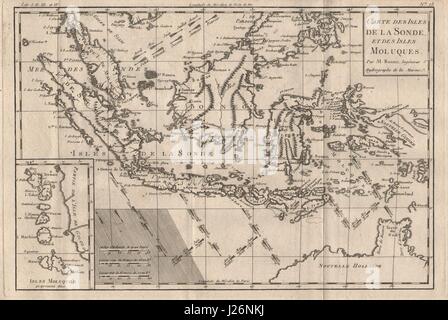 Carte des Isles de la sonde et des Isles Moluques'. East Indies. BONNE CARTE 1780 Banque D'Images