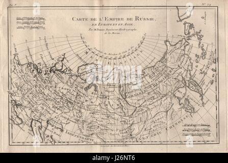 'Carte de l'Empire de Russie en Europe et en Asie". La Russie. BONNE vieille carte 1780 Banque D'Images