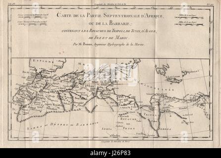 Carte de la partie septentrionale d'Afrique, ou de la barbarie…' bonne carte 1780 Banque D'Images