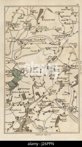 ESSEX Blackmore Kelvedon Hatch Doddinghurst High Ongar Fox Hatch CARY 1786 map Banque D'Images