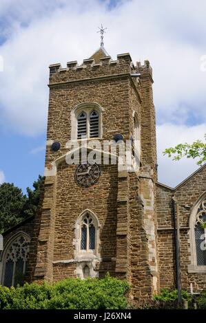 L'église St Mary vierge. Alger, Bedfordshire, était principalement reconstruit en 1858-9 par l'architecte Benjamin Ferrey Banque D'Images