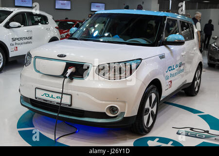 Belgrade, Serbie - Mars 24, 2017 : Nouveau KIA Soul Ev présenté à Belgrade 53è International Motor Show - MSA (OICA). Banque D'Images