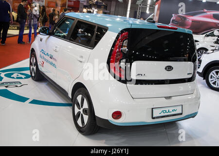 Belgrade, Serbie - Mars 24, 2017 : Nouveau KIA Soul Ev présenté à Belgrade 53è International Motor Show - MSA (OICA). Banque D'Images