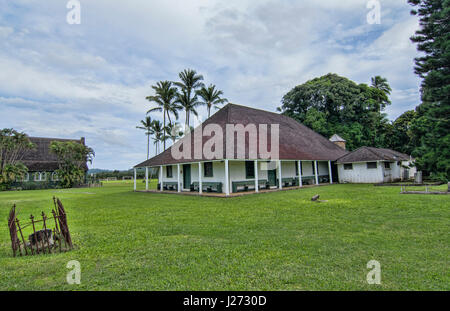 Hanalei Kauai Hawaii Waioli Mission House 1841 plus ancienne église en attraction touristique monument Kauai Banque D'Images