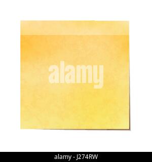 Yellow sticky note isolated on white Illustration de Vecteur