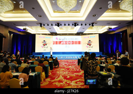 Hangzhou, Chine. Apr 26, 2017. La 13e China International Cartoon & Animation Festival a lieu du 26 avril au 1er mai à Hangzhou, Zhejiang Province de Chine orientale. Crédit : SIPA Asie/ZUMA/Alamy Fil Live News Banque D'Images