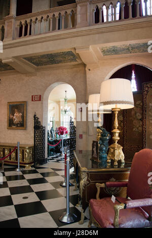 Intérieur de Ca d'Zan, l'hôtel particulier de la Renaissance méditerranéenne, propriétaire du cirque et d'art John Ringling et sa femme Mable, Sarasota, Floride. Banque D'Images