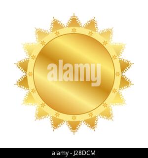 Médaille d'or pour le gagnant avec bords déchiquetés. Vector illustration Illustration de Vecteur