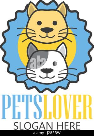 Boutique animaux animaux domestiques, animaux, soins, avec le logo de l'espace pour votre texte / slogan slogan, vector illustration Illustration de Vecteur