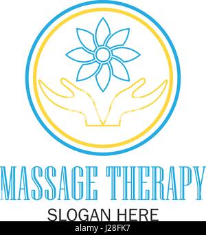 La thérapie de massage avec le logo de l'espace pour votre texte / slogan slogan, vector illustration Illustration de Vecteur