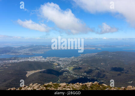 L'Australie, la Tasmanie, vue du Mont Wellington à Hobart Banque D'Images