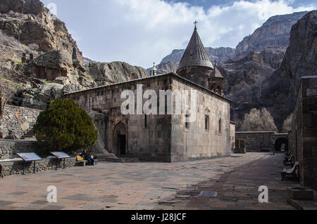 L'Arménie, Ararat, Province Goght, Guéghard Monastère de la grotte, du patrimoine culturel mondial de l'UNESCO Banque D'Images