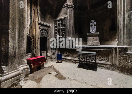 L'Arménie, Ararat, Province Goght, Guéghard Monastère de la grotte, du patrimoine culturel mondial de l'UNESCO Banque D'Images