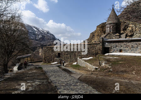 L'Arménie, Ararat, Province Goght, Guéghard Monastère de la grotte, du patrimoine culturel mondial de l'UNESCO Banque D'Images