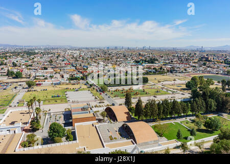 Matin vue aérienne Rues de la région de Cholula, Mexique Banque D'Images