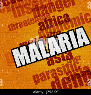La médecine moderne concept : le paludisme sur le mur jaune . Banque D'Images
