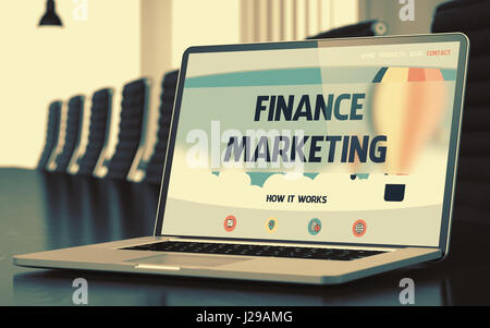 Finances Marketing Concept sur l'écran du portable. 3d. Banque D'Images